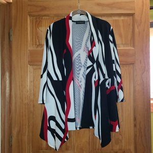 Travel Elements Black/White/Red Cardigan